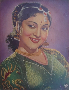 A set of four vintage prints of divas of Indian silver screen 
